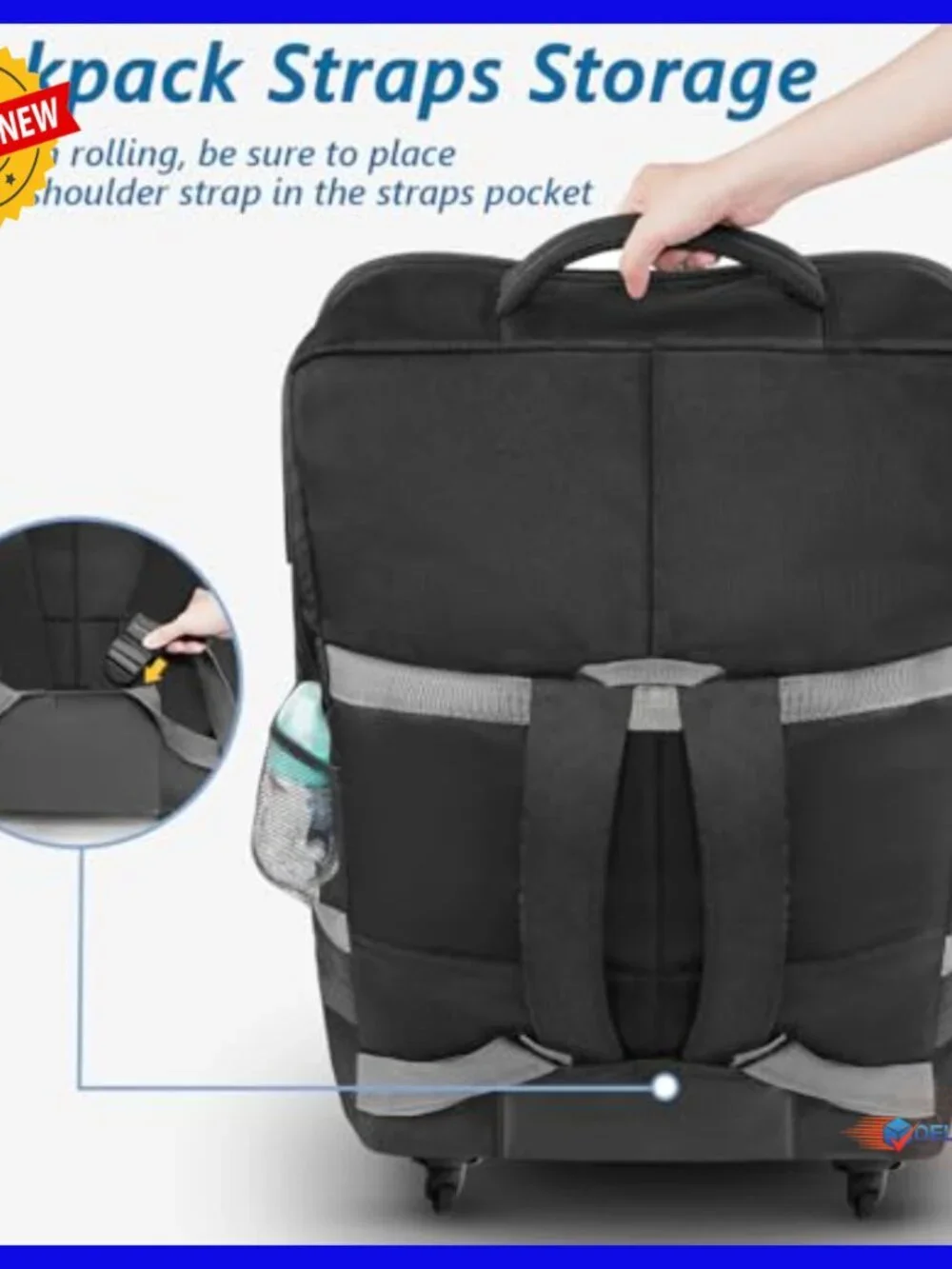 Padded Car Seat Travel Backpack with Wheels, Large Gate Check Bag